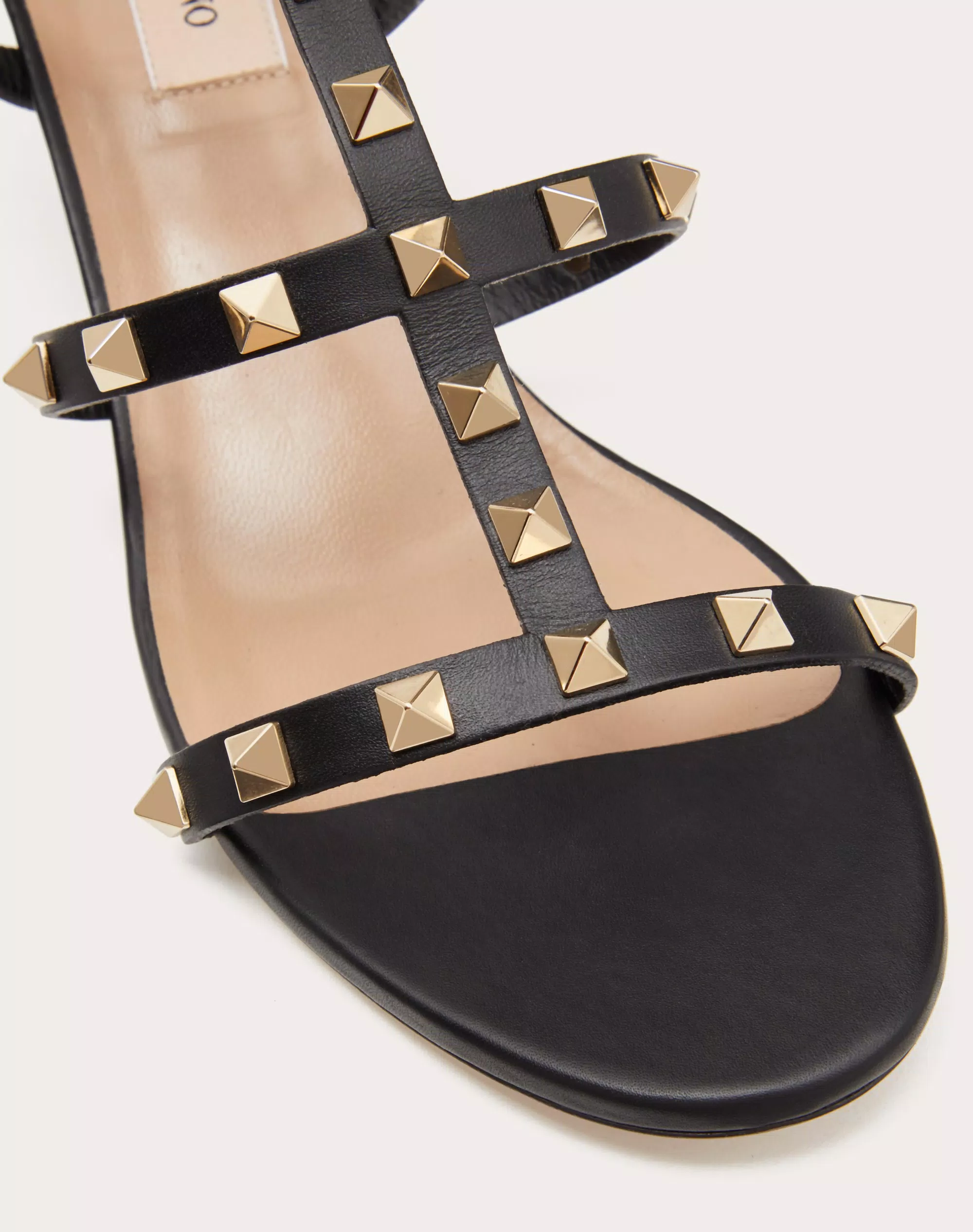 ROCKSTUD CALFSKIN ANKLE STRAP SANDAL 60 MM